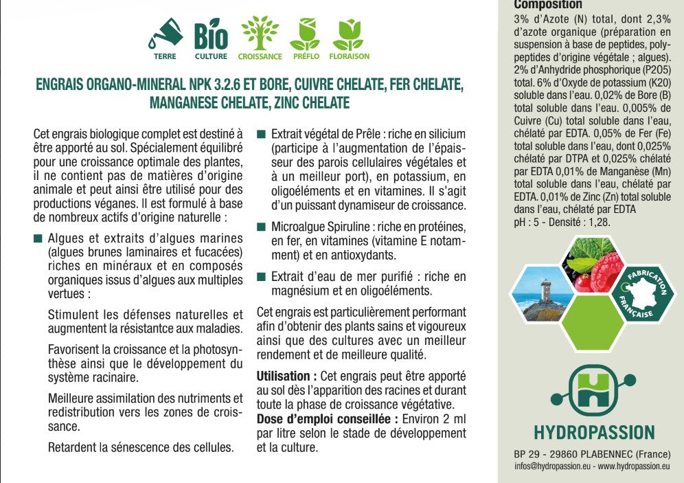 Engrais Master Grower Croissance (bio et vegan 500ml)