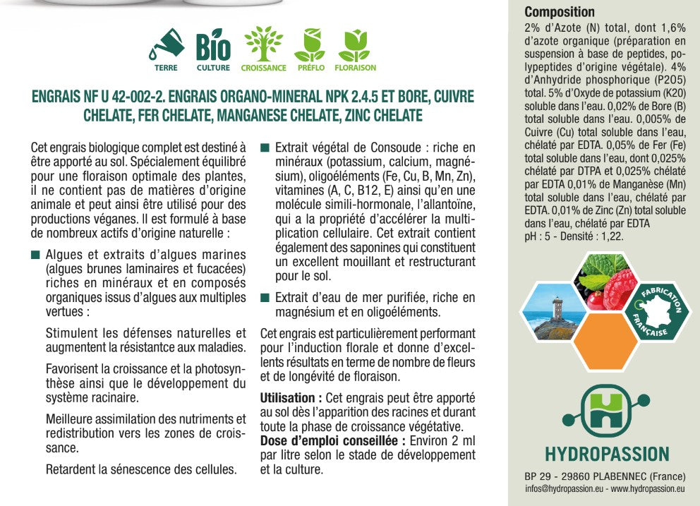 Engrais Master Grower Floraison (bio et vegan 500ml)